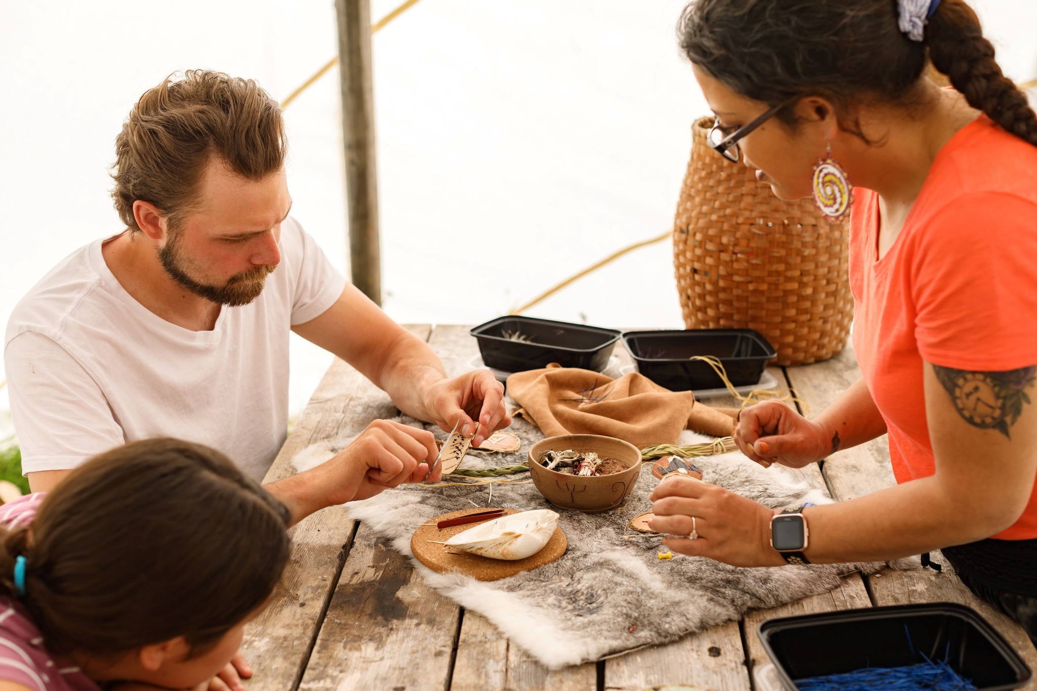 Quill Work on Birch Bark image 1