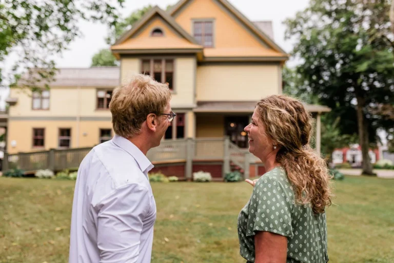 Visitors exploring The Lefurgey Cultural Centre, a historic heritage home in Summerside, Prince Edward Island.