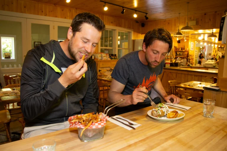 Visitors enjoying a meal at the Canadian Potato Museum Café in O'Leary, Prince Edward Island.